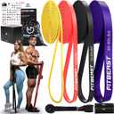 FitBeast Resistance Bands Set, 6 Different Levels, Pull Up Assist Bands for Strength Training, Crossfit, Powerlifting, Muscle Toning, Yoga, Mobility Exercises, Rehabilitation, Full-Body Workout (Rainbow5-80 lbs))