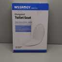 Toilet seat Elongated with Slow Close Hinges, Four Bumpers Never Loosen and Easily Remove, Two Sets of Parts, Plastic, White