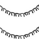 2 Pack Black Ribbon Banner (8ft Each) - Party Decoration Garland for Bachelorette, Girls Night, Bridal Shower, Baby Shower, Birthday Celebration, Coquette Room Decor (Black-Straight Cut)