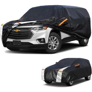 Large SUV Car Cover for Chevrolet Traverse 2009-2025 100% Waterproof All Weather, Heavy Duty Outdoor Full Exterior Covers Rain Sun Wind UV Protection. (Chevy Traverse 2009-2005+Towel+Storage Bag)