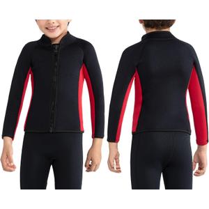 Kids Wetsuit Top Boys Wetsuit Jacket 2mm Keep Warm in Cold Water Wet Suit Top Toddler T4 3T Scuba Diving Snorkeling Swimming Paddle Boarding Kayaking, Size 10