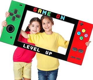 32 x 16 Foam Board Video Game Photo Props Gaming Party Decoration Handheld Gamed Theme Photo Booth Frame Video Gaming on Party Selfie Photography Prop for Birthday Game Fans Video Gamer Supplies