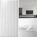 Art3d 2x4 ft Drop Ceiling Tiles 12-Pack, White, 3D Wall Panels with Semi-Cylinder Design for Interior Wall Decor, 24"x48"