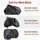 Puroma Bike Cover for 1/2/3 Bikes, Waterproof Outdoor Storage Bicycle Covers Rain Sun UV Dust Wind Proof with Lock Hole for Mountain Road Electric Bike