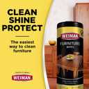 Weiman Wood Polish and Cleaning Wipes, For Furniture Cleaner, Protect from Watermarks, Stains & Aging, No Build-Up, UVX-15 Prevent Drying, Fading & Discoloration, 2 Pack with Microfiber Cloth