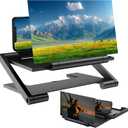 Mobile Phone Magnifier Screen, 2026 New 3D HD Magnifying Projector Screen Enlarger for Movies, Videos and Gaming, Foldable Phone Stand with Screen Amplifier, Compatible with All Smartphones (Black)