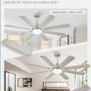 Fanbulous 62 Inch Ceiling Fans with Lights,Nickel Modern Ceiling Fan with Remote Large Farmhouse Indoor & Outdoor Ceiling Fan with 8 Dual Finish Blades, Quiet DC Motor, Bright LED Light