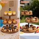 Cupcake Stand, 3 Tier Cake Stands Rustic Dessert Table Display Set Wood Cupcake Tower Cake Stand Tiered Tray Stand for Wedding Birthday Baby Shower 2 Pack