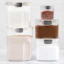 ProKeeper+ Airtight Food Storage Container Set Clear Plastic Flour and Sugar Canister Set with Magnetic Accessories for Kitchen Organization (White, 9-Piece), 
4.36 quarts