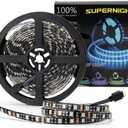SUPERNIGHT RGB Strip Waterproof Black PCB, 16.4ft 5050 Color Changing Rope Lights for Bedroom, Christmas Day, Halloween Decoration (Not Include Remote Controller and Power Supply) (300 LEDs)