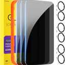 PEHAEL 3+3 Pack for iPhone 17 Privacy Screen Protector with Camera Lens Protector Full Coverage AntiSpy Tempered Glass Film 9H Hardness Easy Installation Bubble Free [6.3 inch]