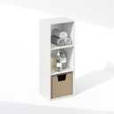 Furinno Reed Closet Organizers and Storage, 3-Tier Closet Organizer, Open Shelf Closet Storage, for Wardrobe, Bedroom, Living Room, White
