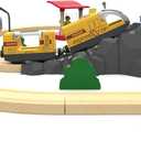 Battery Operated Train for Wooden Track, Electric Train Set Includes Remote Control Locomotive Train & Train Tunnel, Motorized Train Toy for Toddlers Compatible with Thomas, Brio, Chuggington