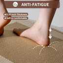 Kitchen Mats for Floor, Super Absorbent Kitchen Rugs Non Slip Washable, Soft Linen Braided Kitchen Runner Rug, Standing Mat Kitchen Sink Mat, Easy to Clean, Brown 17x47