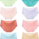 Demifill Teen Girls Seamless Underwear Tagless No Show Panties for Teens Pack of 8 Multipack (7-8 Years, Mixed Colour/005)