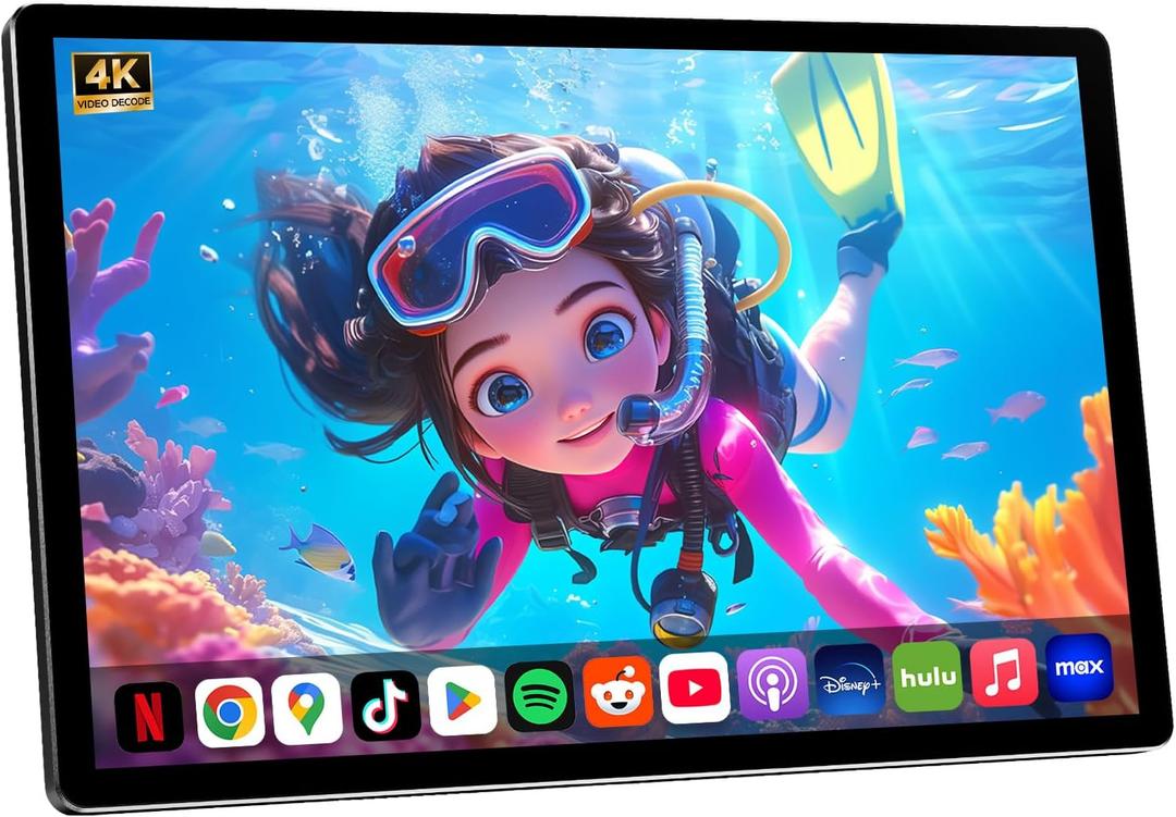 11.5" Android 13 Car TV, Touchscreen Headrest Monitor for Car Back Seat Entertainment System, Support Phone Wireless Mirroring Sync Screen HDMI SD Card USB 4K Video Playback (2G+32G(1*pc))