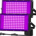 2 Pack 100W Black Light IP66 Waterproof with 6ft Plug+Switch, Outdoor Blacklights Floodlight Lights for Glow in The Dark Party, Halloween, Fluorescent Poster, Birthday, Neon