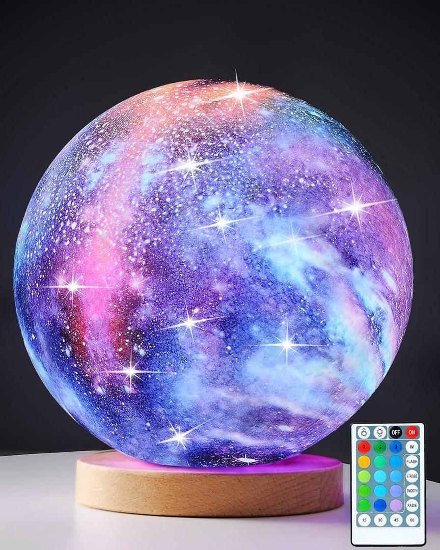 Moon Lamp 7.1 Inch 16 Colors LED 3D Moon Light Night Light for Kids, Remote & Touch Control Moon Night Light Gifts for Girls Boys Kids Women Birthday (7.1 Inch)