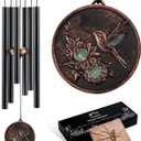 Wind Chimes for Outside, Vintage Hummingbird Deep Tone Wind Chime Outdoor Clearance, Patio Porch Balcony Decoration, Garden Hanging Decor Gifts for Women Mom Grandma (34" Hummingbird)