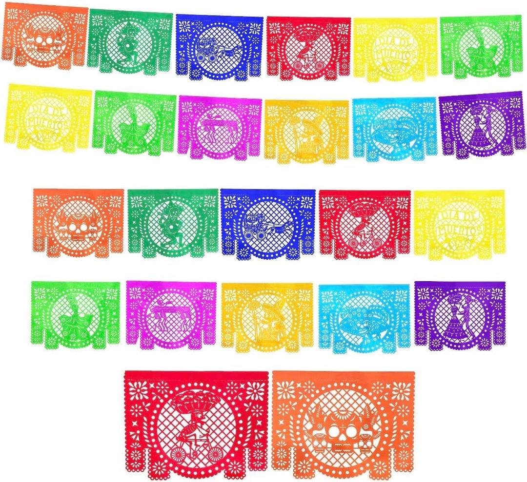 Pack of 30 Pieces of Colorful Tissue Paper for Day of The Dead Altar Decorations, for Traditional Mexican Altar Decorations, Papel picado, Medium Size.