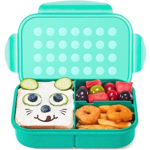 MISS BIG Bento Box for Kids, Leakproof Lunch Box, No BPAs & Chemical Dyes, M/W, D/W & Fridge Safe (1150ml Green)
