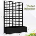 Metal Planter with Trellis 72" x 47 x 16", Raised Garden Bed with Trellis, Planter Box with with Privacy Screen for Climbing Plants, Flowers, Vegetables, Fruits, Black