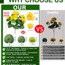 TURNMEON Artificial Geraniums Flowers for Outdoors Summer Decoration, 4 Bundles Fake Flowers Silk Yellow Flowers UV Resistant No Fade Faux Plants for Planter Gardens Table Porch Indoor Cemetery Decor