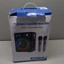 VOSOCO Karaoke Machine with 2 Wireless Microphones, Portable Bluetooth Speaker for Adults Kids, PA Systems Support TWS Echo Adjust TF USB AUX for Home Party Outdoor Travel (T03-2 MICS)