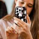 Coquette Floral Ghost Phone Case Fit for iPhone 16 Pro Max TPU Shockproof Designed Cute Bow Halloween Spooky Phone Cover Gift for Boy Girl Men Women