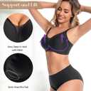 Wireless Bras for Women Supportive Mesh Crossover Bra Seamless Push Up Bralette with Full Support Everyday Bras (Black, XL)