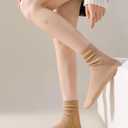 DOKUTOKU Womens Crew Socks Size 7-9 Cotton Cute Long Fall Workout Casual Socks 6 Pack (Multicolor-3 Pairs)