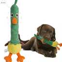 Nocciola 2 in 1 Duck Dog Toy with a Large Rubber Squeaker - Durable Stuffed Squeaky Crinkle Chew Toys for Aggressive Chewers, Medium and Large Breeds