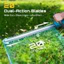 SEESII 20V Hedge Trimmer Cordless: 20" Electric Bush Trimmer - Dual 4.0Ah Batteries, Dual-Action Blade, 0.71" Blade Gap, Rotatable Handle, Lightweight Handheld Grass Shrub Clipper for Garden Yard