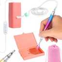 Electric Diamond Art Painting Pen with Storage Tray,Vacuum Diamond Art Pen No Wax Needed with Adjustable Suction,Accessories Tool for Setting AB Stones, Quiet and Long-Lasting (Pink)