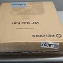 PELONIS 20 Inch Box Fan  3 Speeds, 25ft/s, Floor Fans, Superior Air Throw (2295 CFM), Lightweight, 5 Blades, Portable & Durable for Bedroom, Office, Living Room, Garage (Grey)