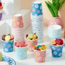 SIUQ 300 Pack 3 oz Paper Cups, Disposable Bathroom Cups, Small Mouthwash Cup, Hot/Cold Beverage Drinking Cups, Mini Paper Cups for Bathroom, Birthday Party, Travel, Events, Picnic, BBQ (Daisy)