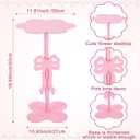 Cinnvoice Pink Bow Side Table Small Wood End Table Coffee Coquettish Room Decor Pink Bedside Cocktail Drink Stand for Small Spaces Nightstand Bedroom Couch Chair