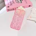 NITITOP Compatible with iPhone 16 Plus Case Cute Clear Pink Glitter Bow Knot Design Shiny Star Sparkle Bling Diamond Girls Women Soft TPU Shockproof Protective Phone Cover - Dot Heart Bow