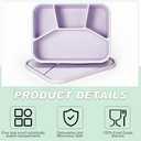4 Pcs Silicone Bento Box Reusable Lunch Container Smooth Leak Proof Lunch Box Rectangle Bento Boxes for Adult Work Travel Food Meal Compartment Storage, 4 Colors (Light Color)
