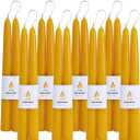 16PCS Beeswax Taper Candles, 9" Handmade Natural Candles, Dripless and Smokeless9 Hour Burn Time (RAW)