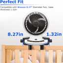 Upgrade Bunk Bed Fan Holder, Adjustable Clip-On Design, Compatible with Woozoo Fans 8.27" Diameter, Fan Base Thickness 1.32"(Black)