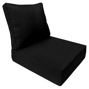 Cushion and Pillow Covers for Outdoor use 22x22" cushion, 22x18.5inch pillow cover ( Black )