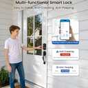 Veise VE07-H Fingerprint Smart Locks for Front Door with Handle Set, App Control, Keyless Entry Keypad Deadbolt, Digital Electronic Touchscreen, Easy Install, Auto Lock, Matte Black