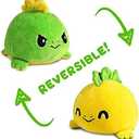TeeTurtle - The Original Reversible Dinosaur Plushie - Green + Yellow Stegosaurus - Cute Sensory Fidget Stuffed Animals That Show Your Mood