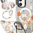 Toycamp for iPhone 16 Plus Case Compatible with Magsafe - Cute Design 360 Magnetic Ring Holder Stand Kickstand Funny Flower Girly Pretty Fashion TPU Phone Covers for Women Tenn Girls