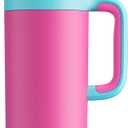 POWCAN 50 oz Tumbler with Handle, 2-in-1 Straw and Sip Lid, Leakproof, Dishwasher Safe, Insulated Stainless Steel Travel Coffee Mug, Keeps Cold for 34 Hours, Fits in Car Cup Holder (Petal)