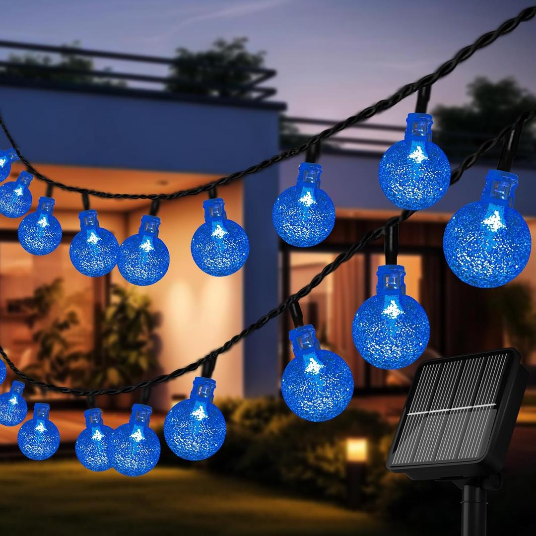 Selarlyt 60 LED Solar String Lights Outdoor Waterproof, 36FT Crystal Globe Lights with 8 Lighting Modes, Solar Powered Light Outdoor for Garden Wedding Party DecorWarm White