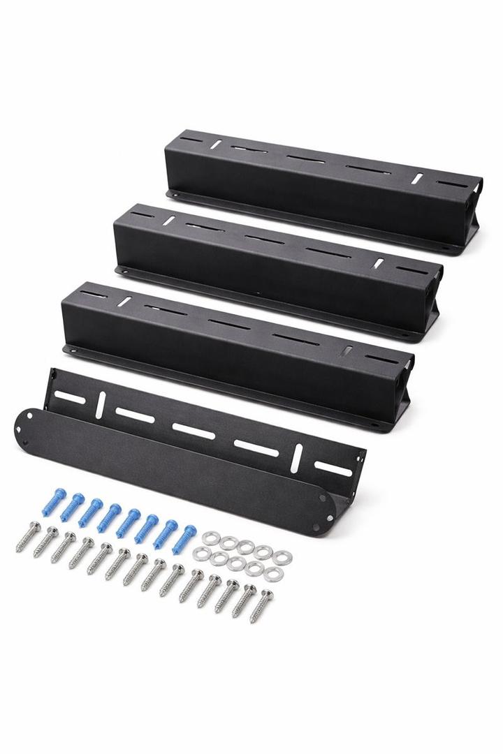 4-Piece Wall Mount Bracket Set, Heavy-Duty Steel, Black, Universal Wall Mounting Hardware