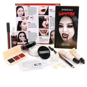 Halloween Vampire Makeup Kit, Complete Vampire SFX Make Up Set with Vampire Teeth Fangs, Fake Blood and White Foundation for Cosplay, Costume Party, Stage, Movies & Theater