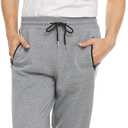 PURE CHAMP Mens Sweatpants 3 Pack Fleece Active Athletic Workout Jogger Sweatpants for Men with Zipper Pocket Size S-3XL (Gray, S)